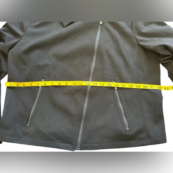 NWT Liz Claiborne Simply Liz black zip-front moto jacket Size XL - Picture 10 of 11